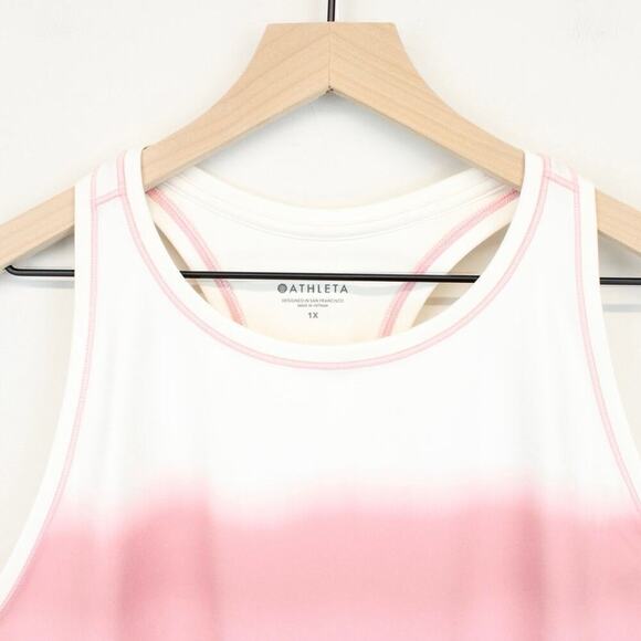 Athleta Shanti Printed Crop Tank Sea Spray Vintage Plum Size 1X NWT - Picture 3 of 8